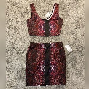 Forever 21 new crop top and skirt medium